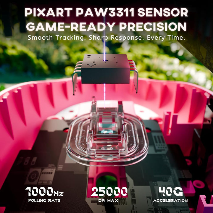 ATTACK SHARK G3 Kabellose Gaming-Maus, 25000 DPI, PAW3311-Sensor, 59g Superlight G305 Gamer-Mäuse, 8