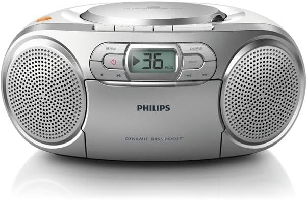 Philips AZ127/12 CD-Soundmaschine, CD Player Tragbar (Radio UKW, CD, Kassettendeck, Dynamic Bass Boo