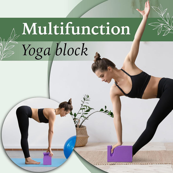 Yes4All Yoga Blocks 2 Pack Wrist Support, Comfort, and Grip Strength, EVA Foam Blocks Pilates Yoga B