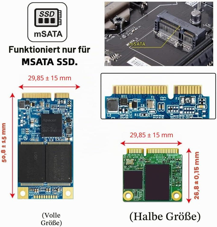 Xiwai Dual MSATA Mini-SATA SSD Karte JBOD Raid0 Span Bridge zu USB 3.0 Typ-C USB-C 2,5 Zoll SATA Com