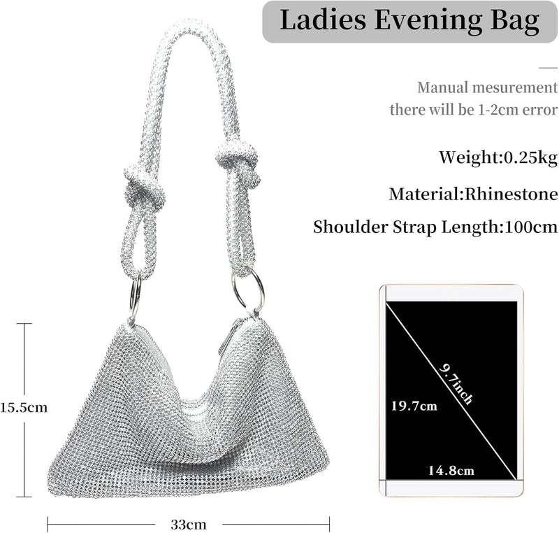 CORIOS Abendtasche Damen Shiny Strass Handtasche Glitzer Umhängetasche Diamant Clutch Bag Klein Tasc