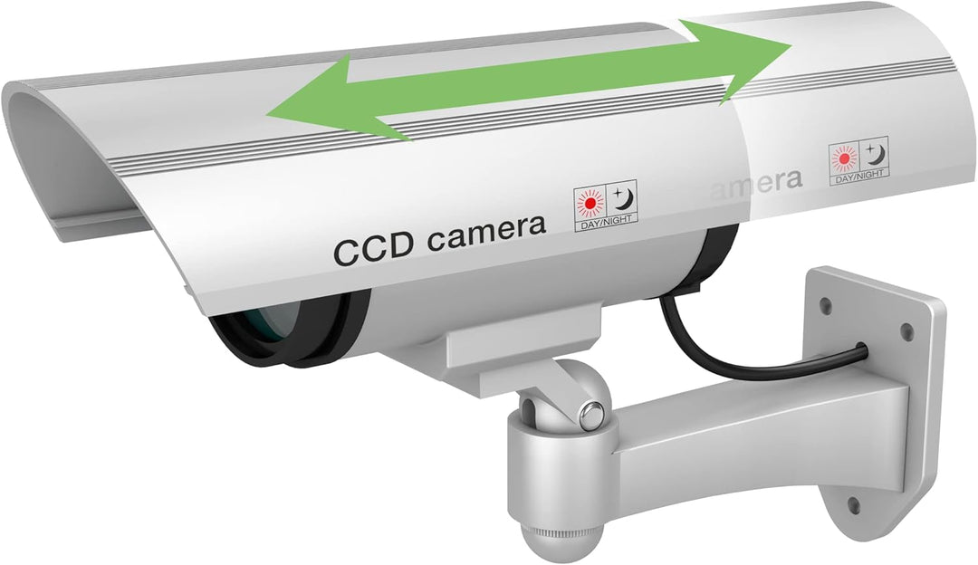 BASI | 2er Set Kamera-Attrappe mit blinkendem LED-Licht | Dummy Kamera | Sicherheitskamera | Überwac
