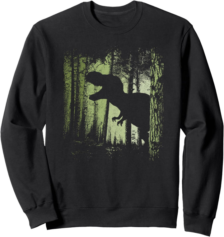 Wald Dämmerung T-Rex Schatten Tyrannosaurus Silhouette Sweatshirt