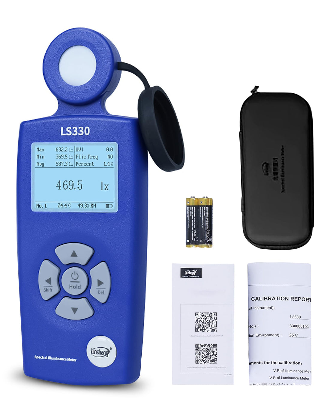 Lichtmessgerät Luxmeter, 0-1,000,000 Lux, CCT/CRI/UV/PPFD/μmol, Spektrales Beleuchtungsstärkemessger