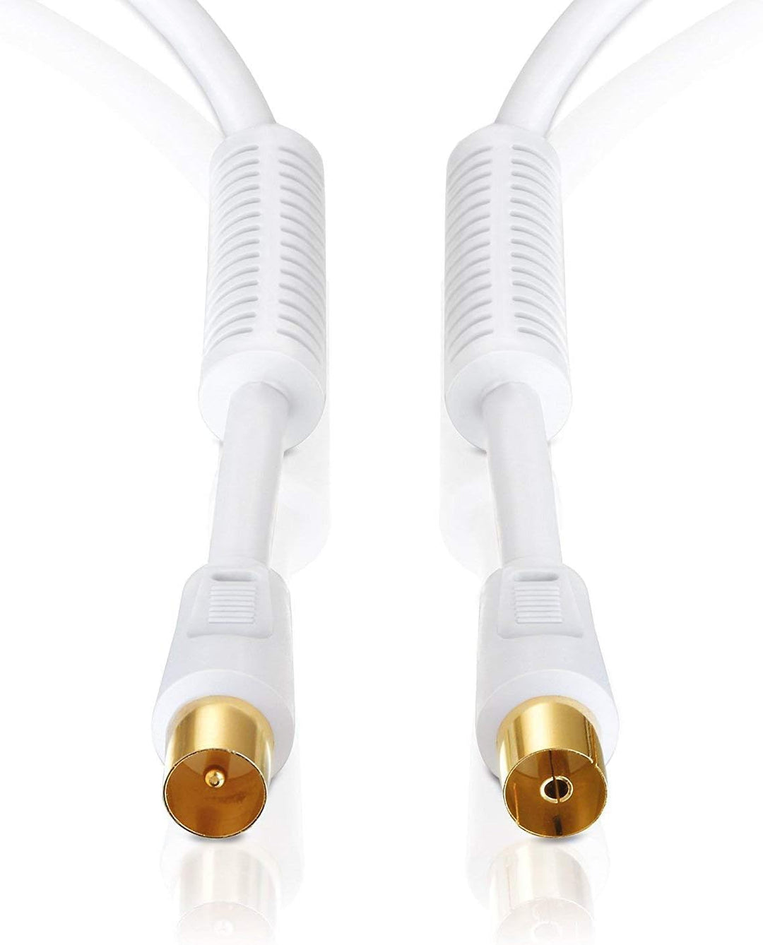PerfectHD Antennenkabel + 2x Winkeladapter | 20m | 75 Ohm | 110 db | 4fach geschirmt | Koax Stecker