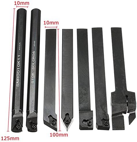 EsportsMJJ 7pcs 10mm Schaftdrehmaschine Drehen Werkzeughalter Bohrstange mit Hartmetalleinlagen