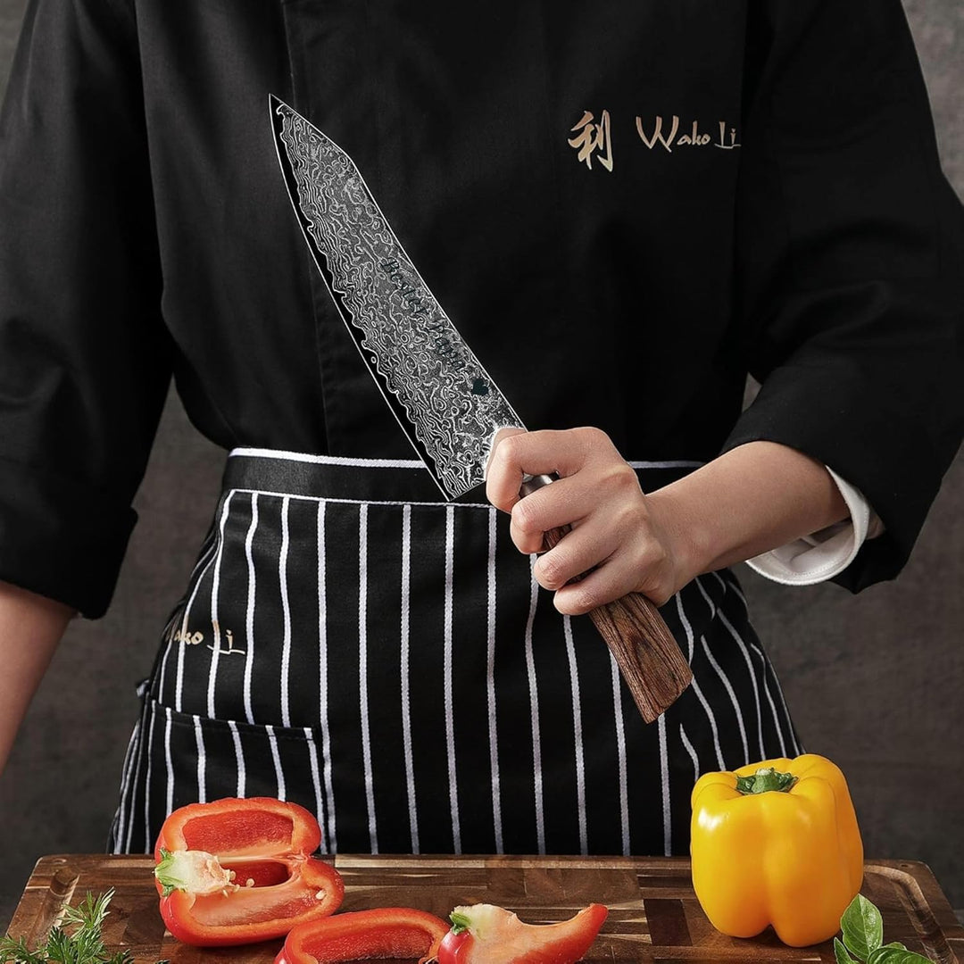 Wakoli EDIB Pro Damast Kiritsuke Chefmesser mit Gravur – Personalisiertes Messer, 20cm Klinge aus 67