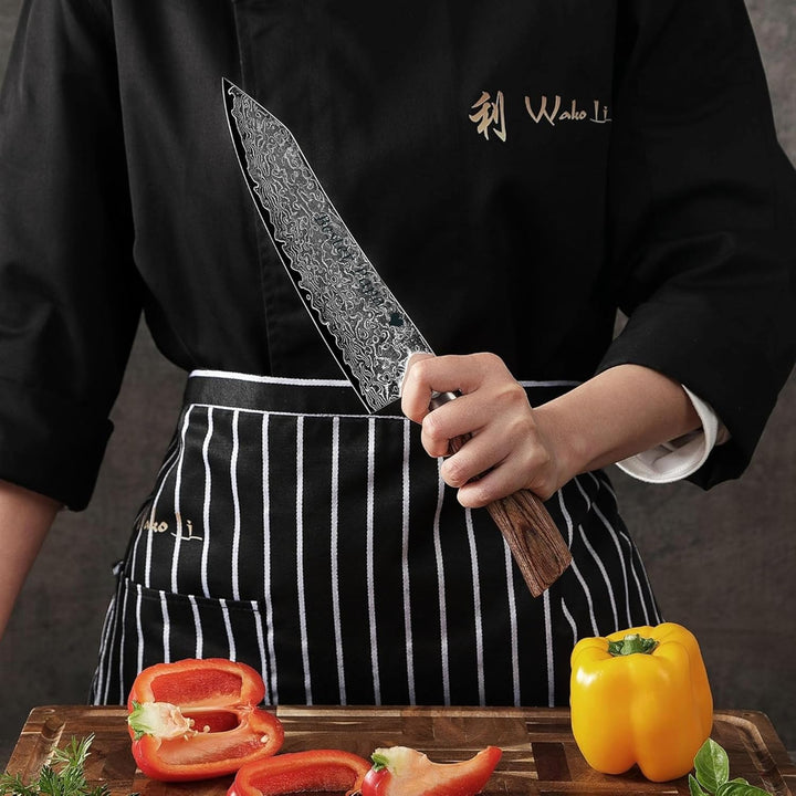 Wakoli EDIB Pro Damast Kiritsuke Chefmesser mit Gravur – Personalisiertes Messer, 20cm Klinge aus 67