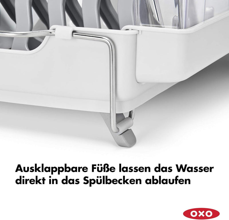 OXO Good Grips Klappbarer Abtropfständer Einklappbarer Geschirrständer, Einklappbarer Geschirrstände