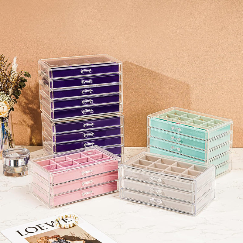 ProCase Acryl Schmuck Organizer Schmuckschatulle für Damen Durchsichtige Schmuckaufbewahrung Schmuck