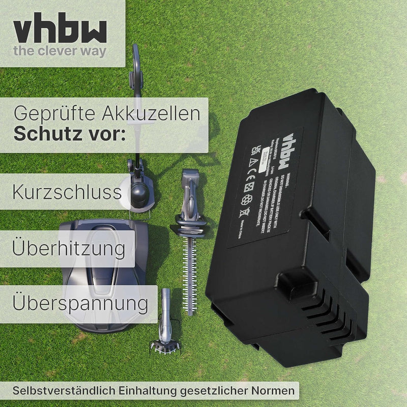 vhbw Akku kompatibel mit Garden Feelings R800Easy Rasenmäher Rasenroboter (1500mAh, 25,2V, Li-Ion)