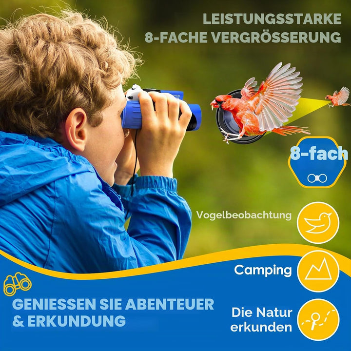Fernglas für Kinder, Spielzeug für 3–12 Jahre alte Mädchen und Jungen, Vogelbeobachtung, Wandern, 4,