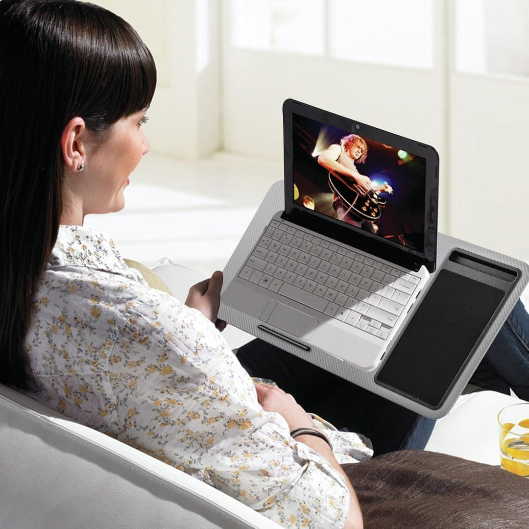 Laptop Lap Tray mit Kissen & Mauspad – Ergonomischer Laptop Tisch 57,5x30,5x6cm für Bett, Sofa & Bod