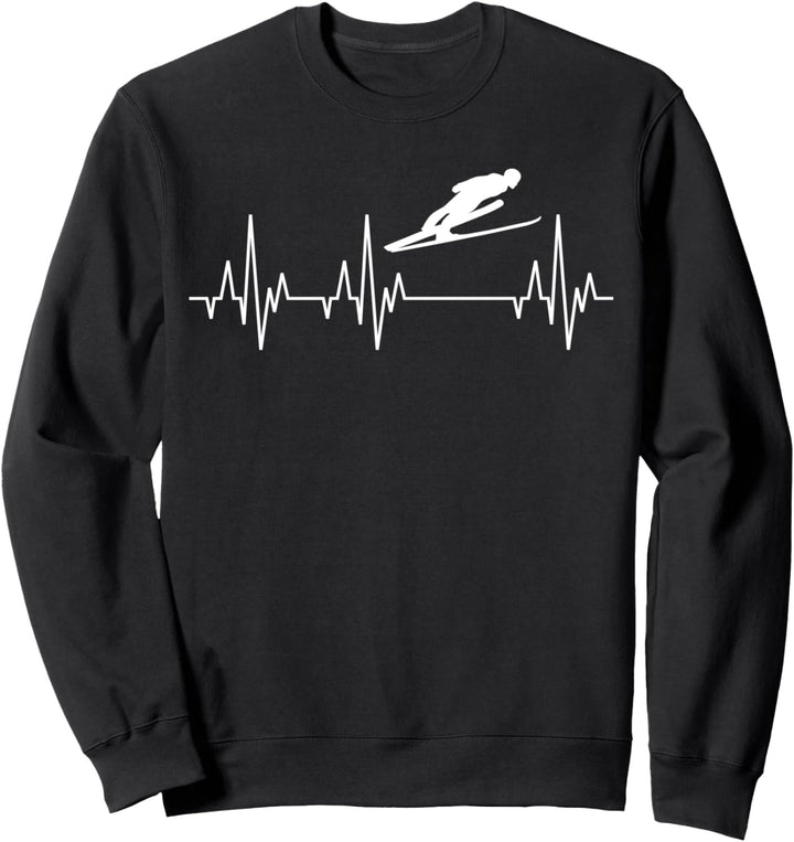 Skispringen Skispringer Skisprung Herzschlag Fun Sportler Sweatshirt