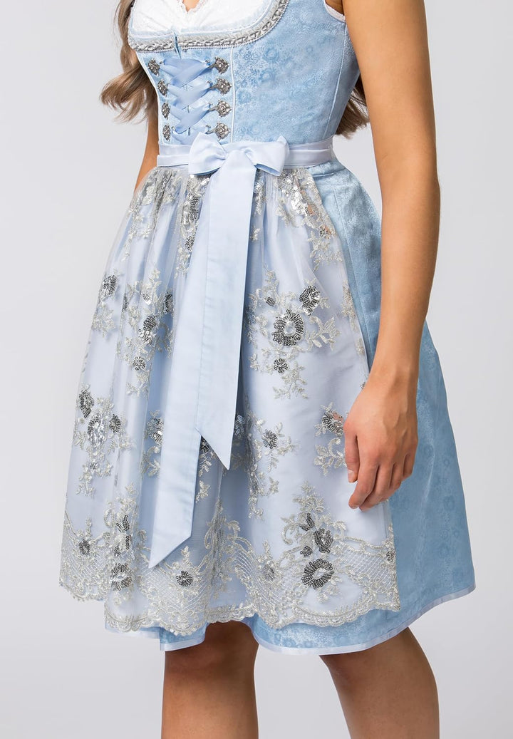Stockerpoint Damen Dirndl Maya Kleid für besondere Anlässe 34 Hellblau, 34 Hellblau