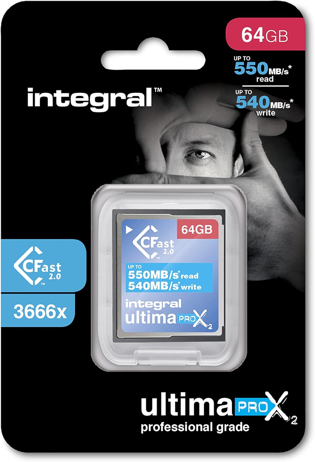 Integral Memory 64GB CFast Card 2.0 High Performance mit Einer Lesegeschwindigkeit von bis zu 550MB/