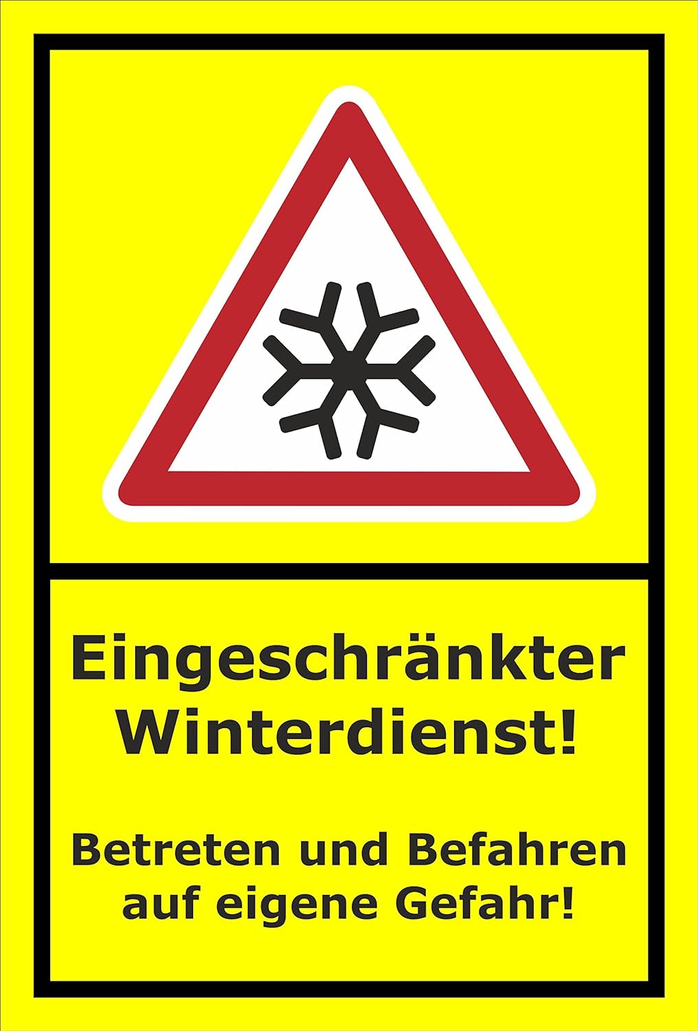 Melis Folienwerkstatt Schild Eingeschränkter Winterdienst - 60x40cm - Bohrlöcher - 3mm Aluverbund –