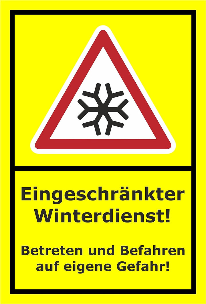 Melis Folienwerkstatt Schild Eingeschränkter Winterdienst - 60x40cm - Bohrlöcher - 3mm Aluverbund –