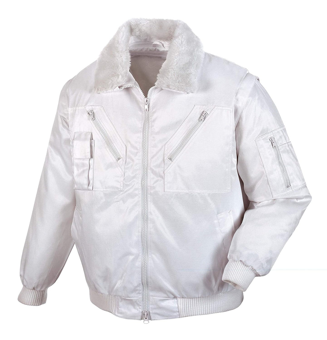teXXor Piloten Oslo Arbeitsjacke mit abnehmbaren Ärmeln, M, weiss, 4175 M Weiss, M Weiss