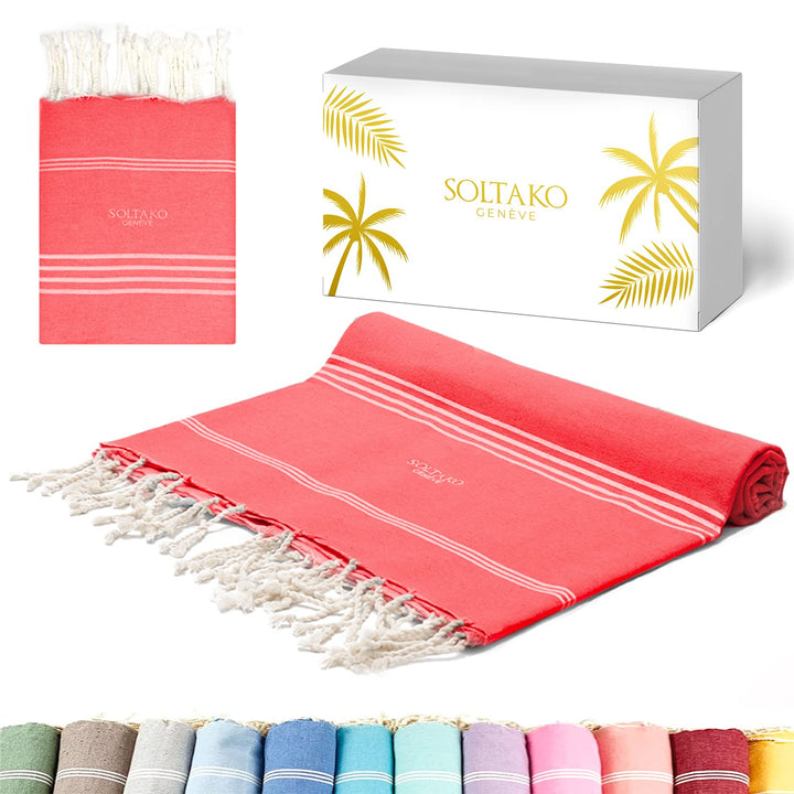 SOLTAKO Bali Strandtuch gross 200x200 aus 100% Baumwolle - Stranddecke für Familie-Saunatuch- Badetu