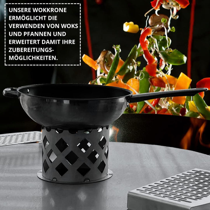 Terma Wokaufsatz/Wokkrone passend für durchm. 20cm für Feuerplatte, Grillplatte, Wok-Krone Zubehör W