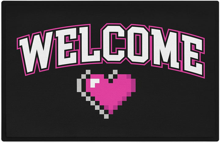 Trendation - Welcome Fussmatte Gamer Zocker Frauen Muster Willkommen Geschenk Aussen Innenbereich 60