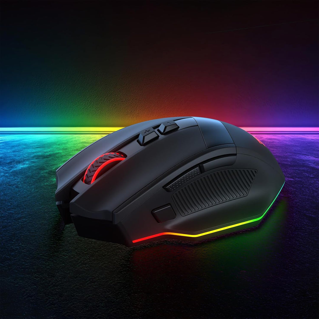 Redragon M923 PRO 3-Mode RGB Gaming Maus, Optische Ergonomische Gamer Maus mit Max 24.000 DPI, Pro P