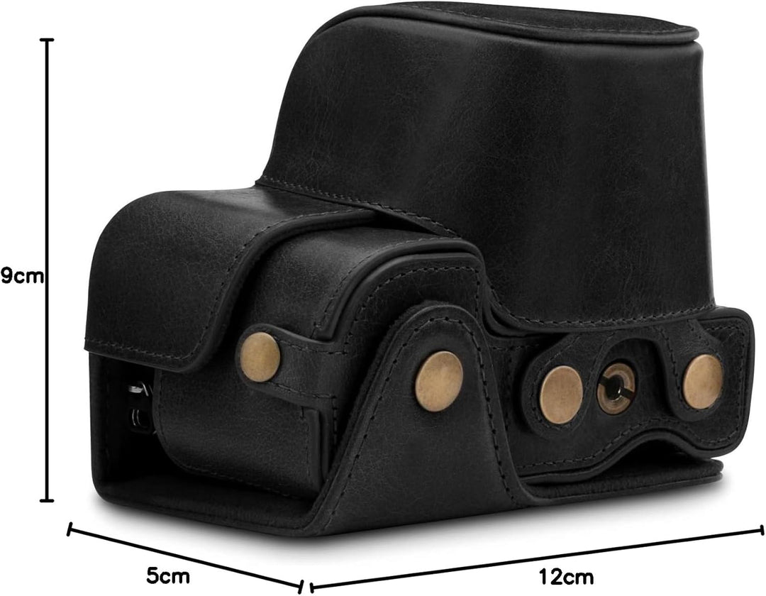 MegaGear MG1646 Ever Ready Kameratasche aus echtem Leder, kompatibel mit Sony Alpha A6100, A6400 (16