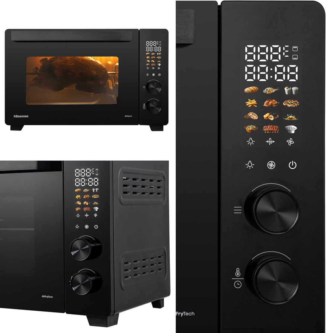Hisense HOM30AF Mini-Ofen/30 L Kapazität/1800 W Leistung/230° max. Ofentemperatur/Umluftfunktion/Ant