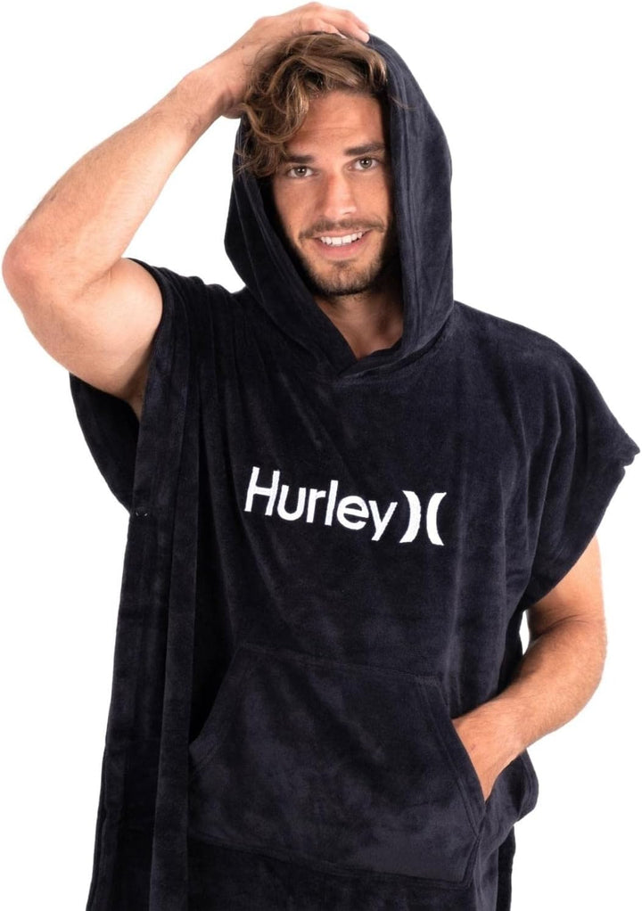Hurley Unisex Oao Hooded Towel Rash Guard Set, Schwarz, Einheitsgrösse EU