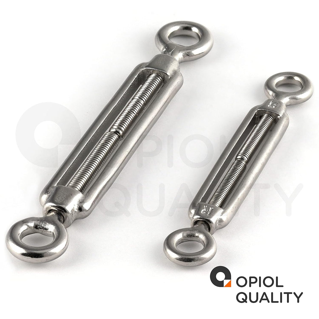 OPIOL QUALITY® Spannschloss Auge - Auge M10 aus Edelstahl A4 V4A (10 Stück) ähnl. DIN 1480 Spannschl