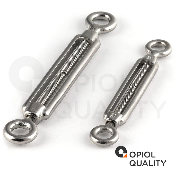 OPIOL QUALITY® Spannschloss Auge - Auge M10 aus Edelstahl A4 V4A (10 Stück) ähnl. DIN 1480 Spannschl