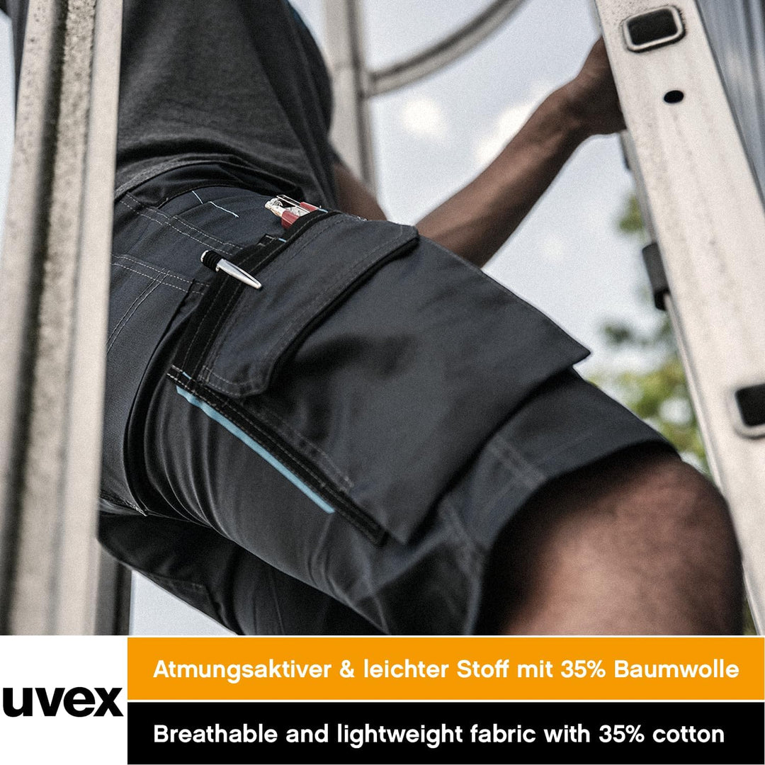 Uvex Tune-Up Herren-Arbeitshose kurz - leichte, robuste Männer-Arbeitshosen für den Sommer - 35% Bau