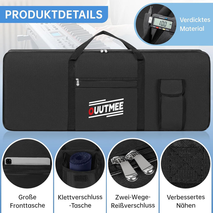 61 Keyboard Tasche Zwei Möglichkeiten Zum Tragen,103 x 40 x 13 cm Keyboard Piano Tasche,600D Waterpr