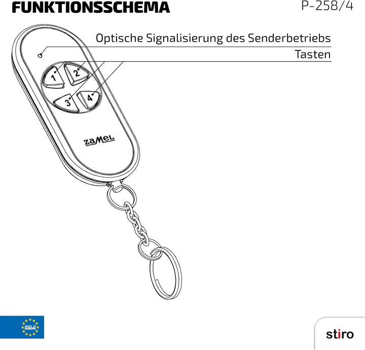 ETERO Funkschalter Set mit Sender, 4-Kanal, RWS-211C/N & Zamel P- 258/4 Fernbedienung Bundle mit Fer