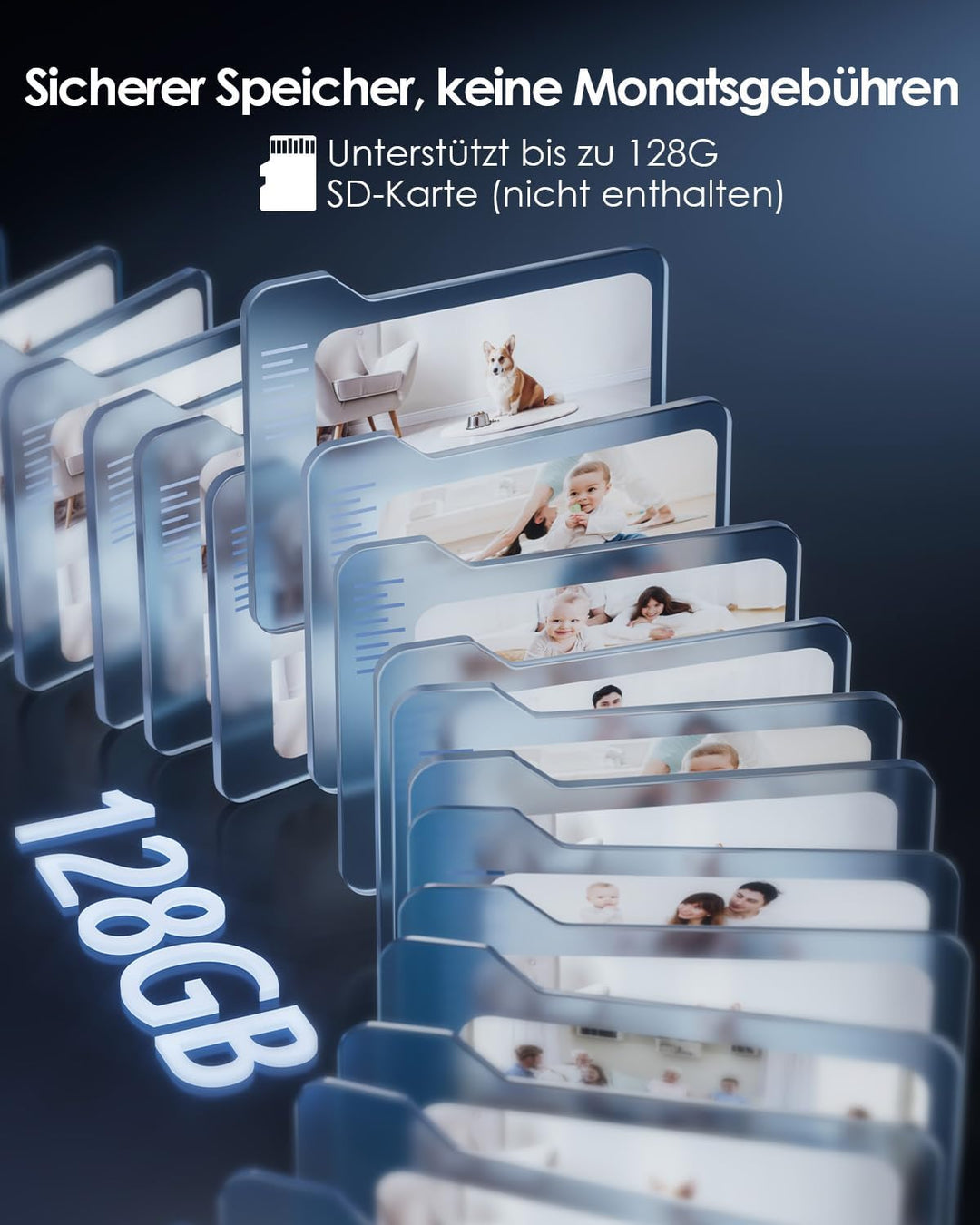 Überwachungskamera Innen mit 2K+2K Dual-Linsen, Nachtsicht, 2,4 & 5Ghz WLAN Kamera Überwachung Innen