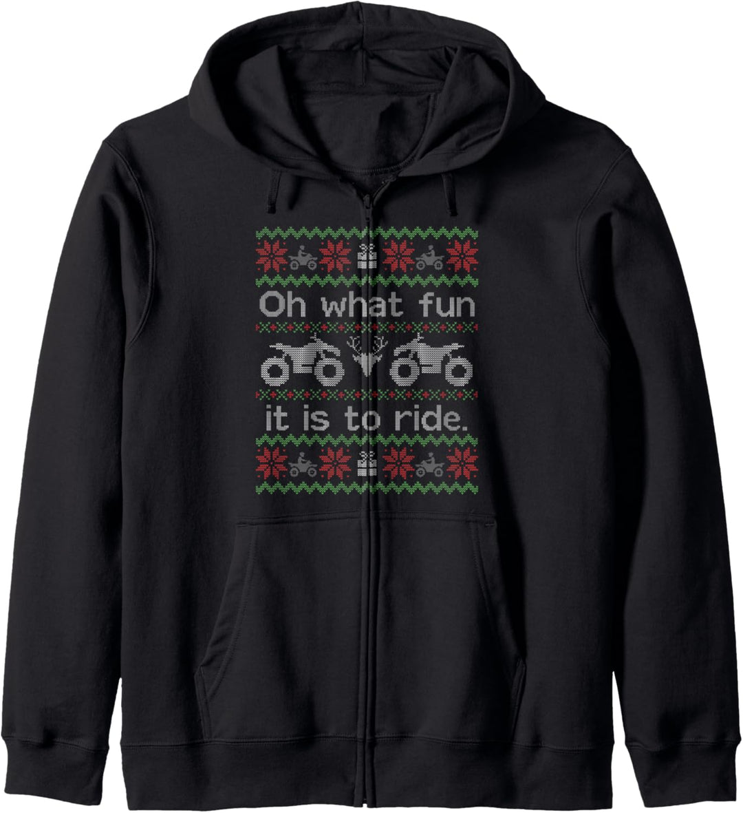 Funny Christmas Jumper Oh What Fun To Ride Quad ATV Kapuzenjacke