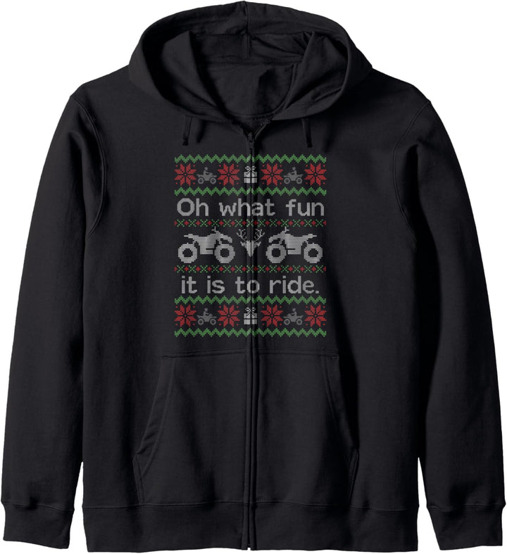 Funny Christmas Jumper Oh What Fun To Ride Quad ATV Kapuzenjacke
