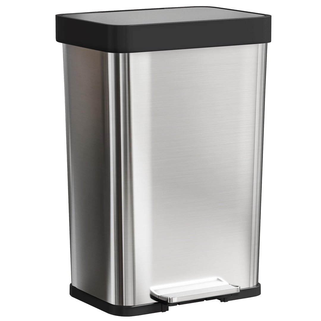 HOMCOM Mülleimer Küche 60 L Treteimer mit Soft-Close-Deckel, Offenhaltefunktion und Pedal Abfalleime