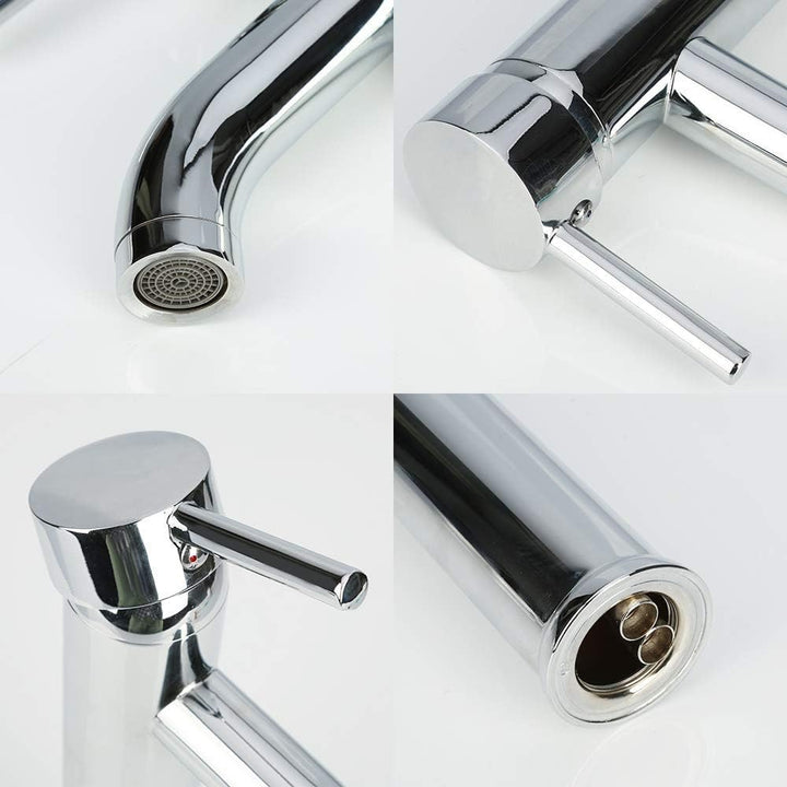 GAVAER Wasserhahn für Badezimmer mit hohem Wasserhahn, für Waschbecken oder Waschbecken, warm und ka