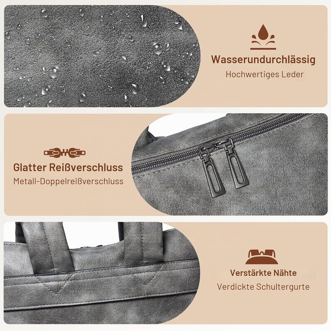 Shrrie Laptop-Rucksack für Damen, 15,6 Zoll Reise-Rucksack aus Leder, Handgepäck-Rucksack Computerta
