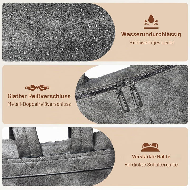 Shrrie Laptop-Rucksack für Damen, 15,6 Zoll Reise-Rucksack aus Leder, Handgepäck-Rucksack Computerta