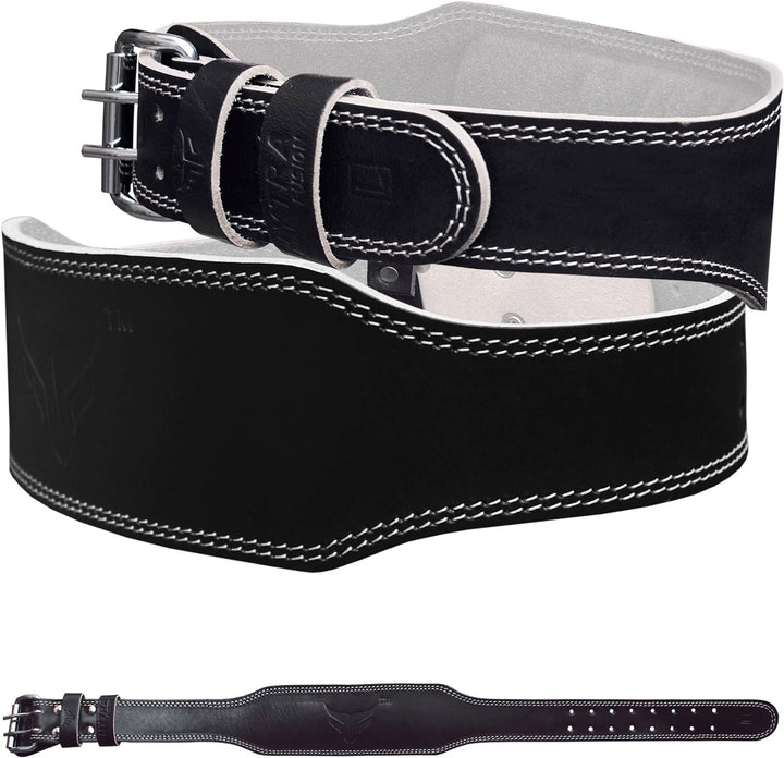 Mytra Fusion 4 inch Leather Weight Lifting Belt Schwarz L
