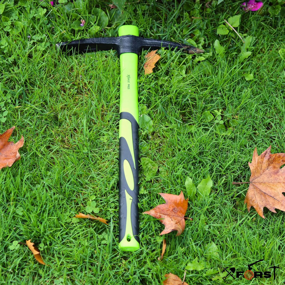 Xforst Spitzhacke + Schaufel als Gartenset für Gartenarbeit, Camping, Wandern, Schneeset und Strand.