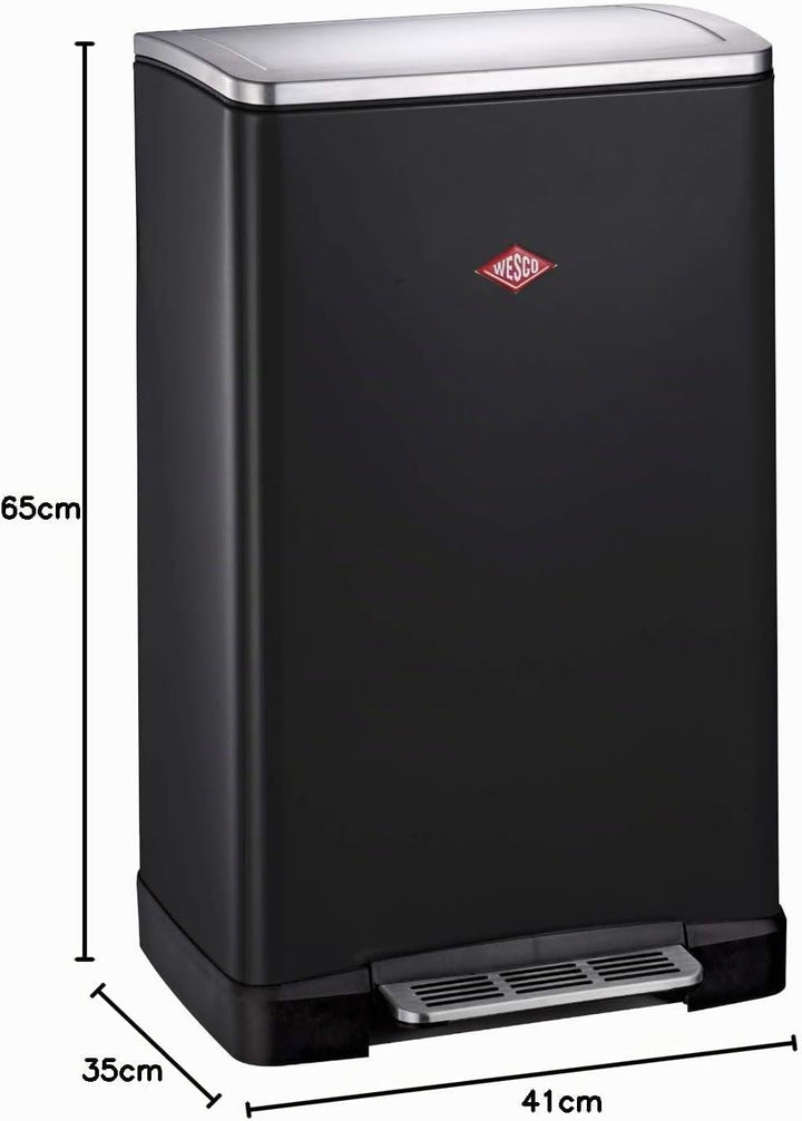 WESCO Big Double Boy, in der Farbe Schwarz verfügt über zwei getrennte Mülleimer 41 x 35 x 65 cm, je