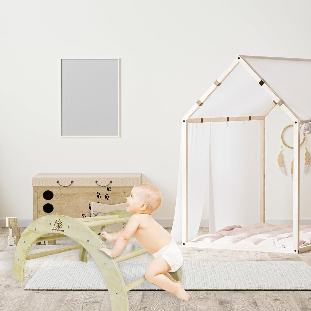 CCLIFE Kletterbogen ab 1 Jahr Pikler Montessori Art Klettergerüst Indoor Klettern Kinder Baby Holz H