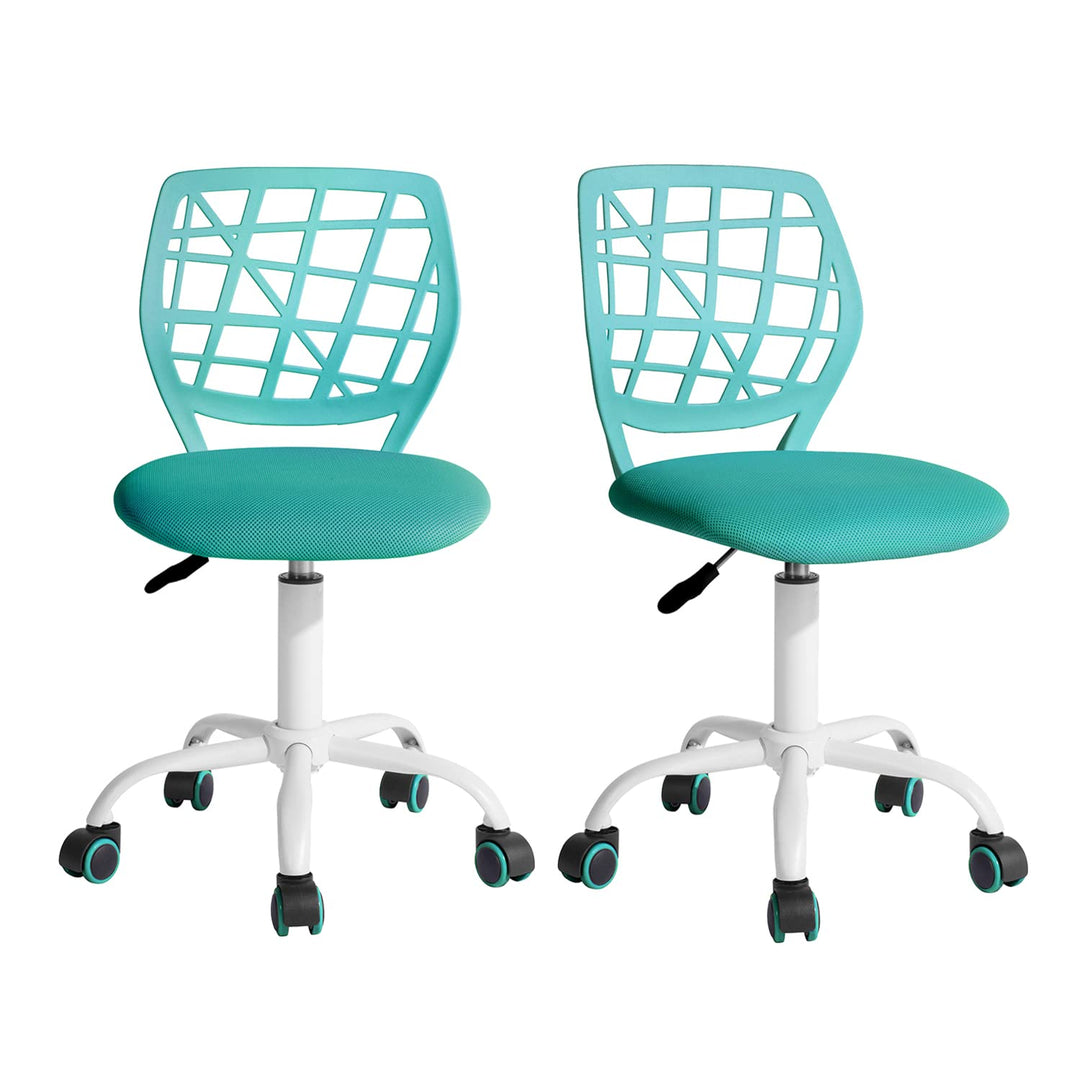 FurnitureR 2er Set Bürostuhl Schreibtischstuhl Höhenverstellbar Drehstuhl Stoffsitz Ergonomischer Ar