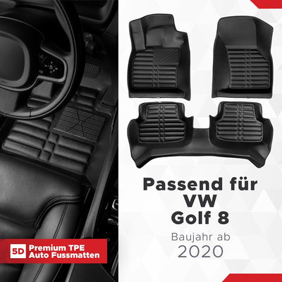 fussmattenprofi.com Auto Fussmatten Kompatibel mit VW Golf 8 Baujahr ab 2020 I 100% Passgenau Geruch