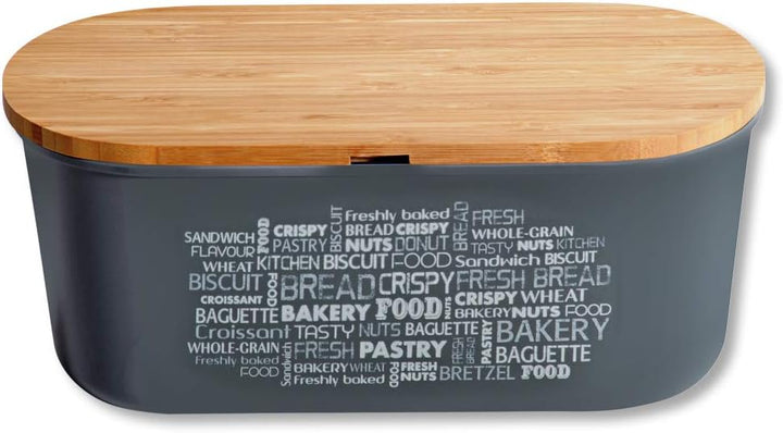 Kesper | Brotbox, Material: Melamin, Bambus, Masse: B: 34 x H: 14 x T: 18 cm, Farbe: Grau, Braun | 5