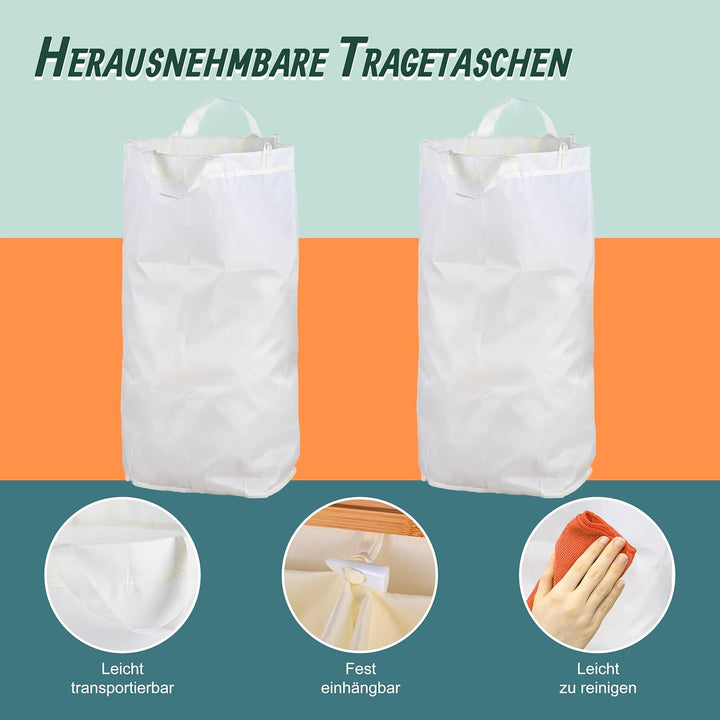 Relaxdays Pfandflaschen Sammelbehälter, 170 L, bis 100 Flaschen, 2 Innenbeutel, Flaschensammler für